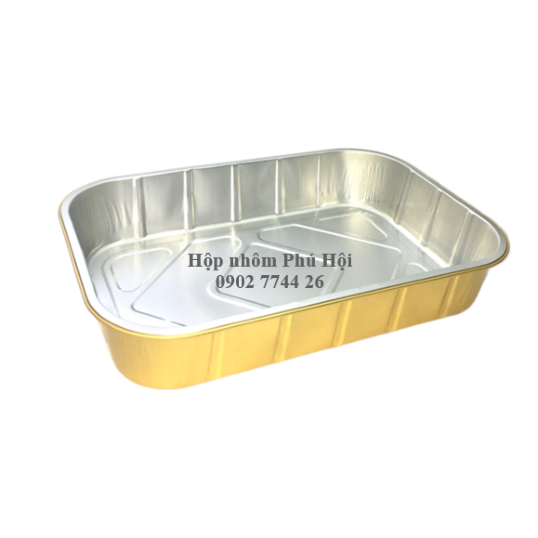 Hộp nhôm, khay nhôm màu vàng 1000ml