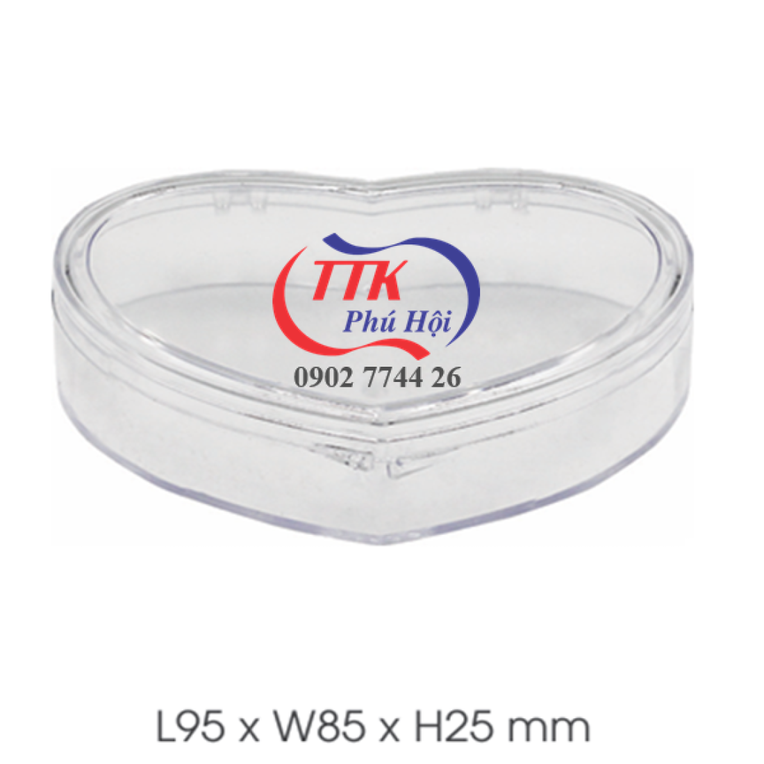 Hộp nhựa trái tim đựng socola
