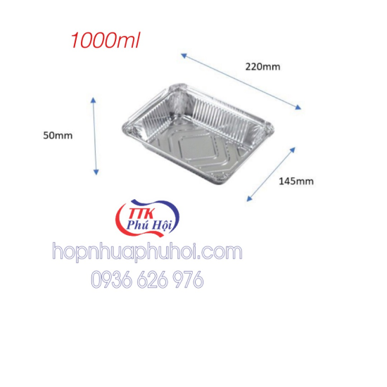Hộp nhôm đựng thực phẩm 1000ml