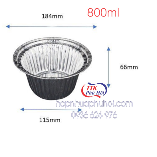 Tô nhôm đựng bún phở 800ml