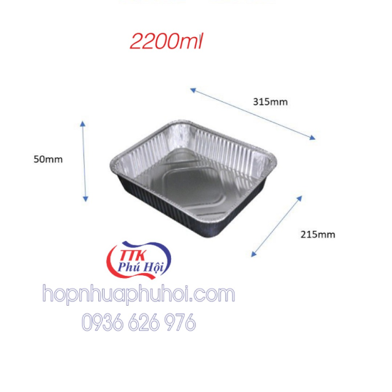 Hộp nhôm đựng thực phẩm 2200ml