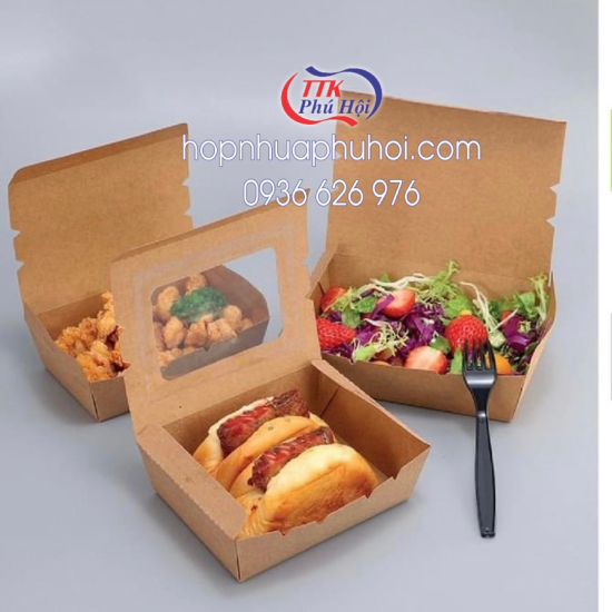 Hộp giấy nắp đậy đựng thức ăn