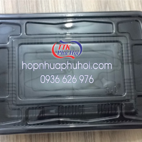 Hộp nhựa 1 ngăn đế đen nắp trong kèm nắp HS6 cao cấp, tiện lợi
