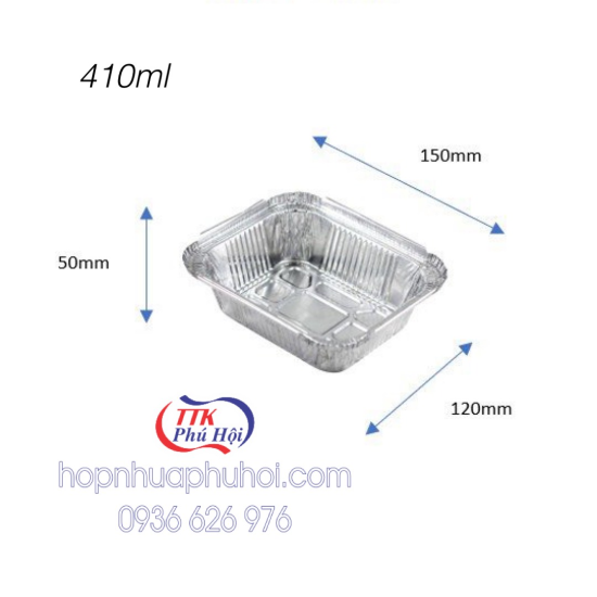 Hộp nhôm đựng thực phẩm 410ml
