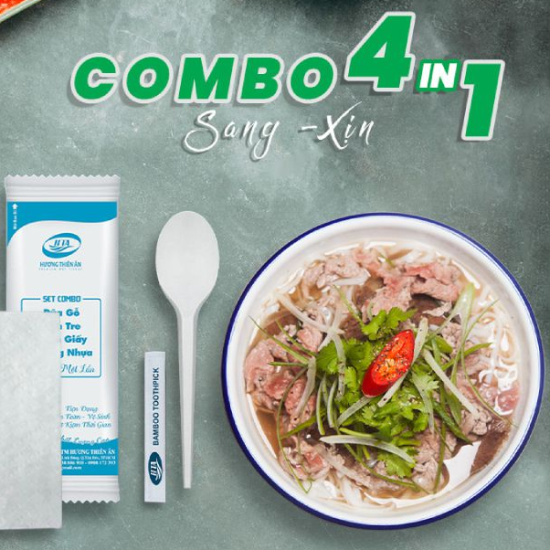 Combo Đũa Muỗng Tăm Giấy