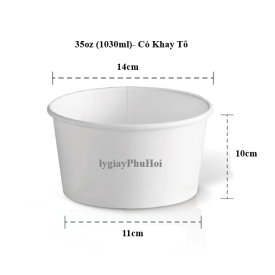 Tô giấy 35oz (1030ml)- Có khay 2 tầng