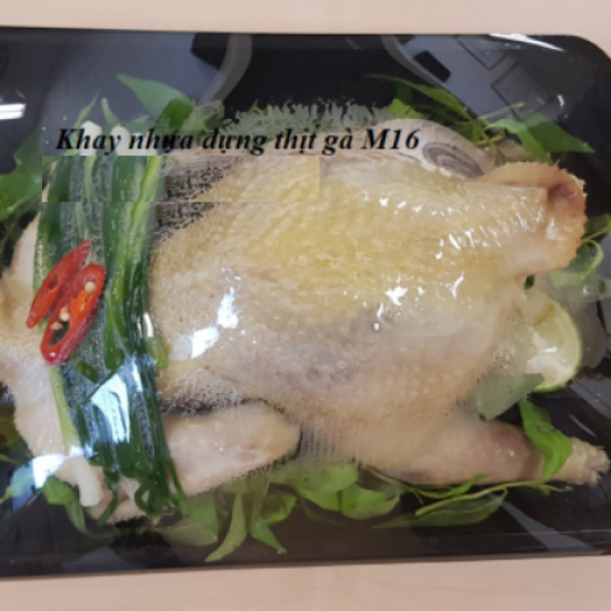 KHAY NHỰA ĐEN ĐỰNG THỊT GÀ M16
