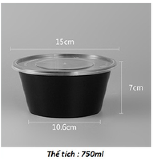 Hộp nhựa tròn 750ml