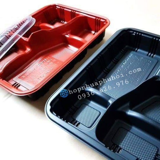 HỘP CƠM 5 NGĂN ĐỎ ĐEN