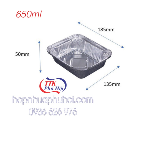 Hộp nhôm đựng thực phẩm 650ml