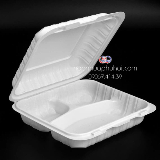 HỘP CƠM 3 NGĂN TRẮNG SỮA