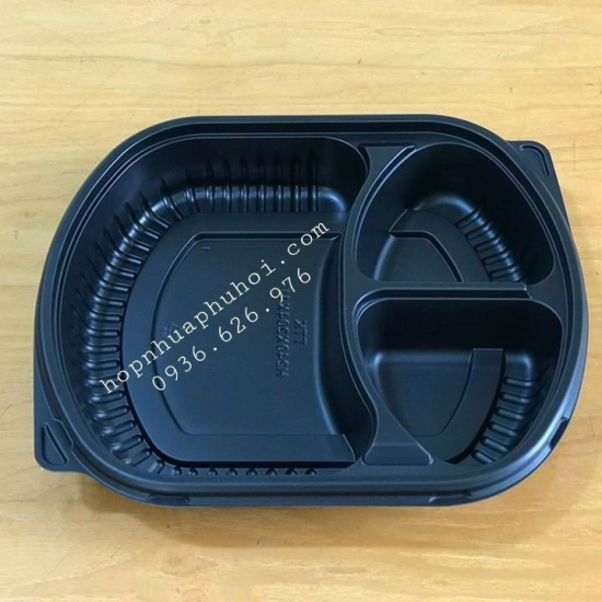 Hộp nhựa đựng cơm 3 ngăn bầu hc3