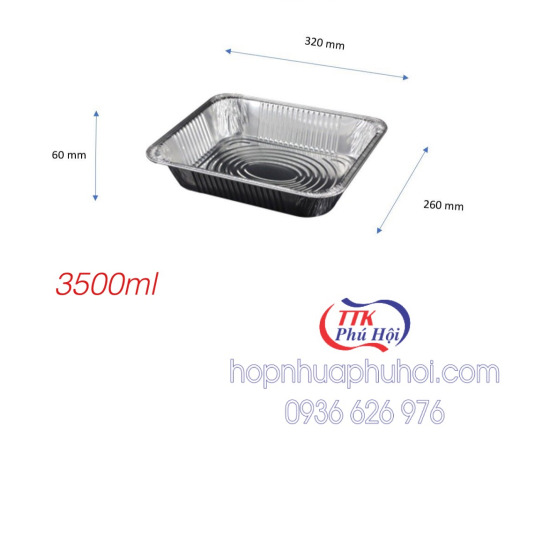 Hộp nhôm đựng thực phẩm 3500ml