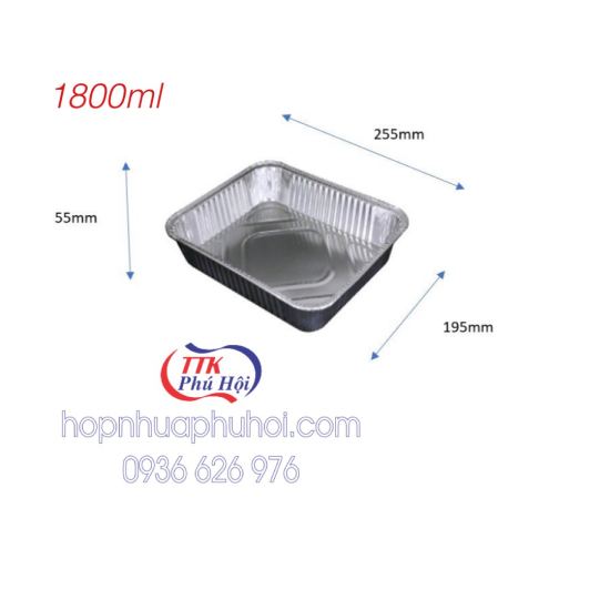 Hộp nhôm đựng thực phẩm 1800ml