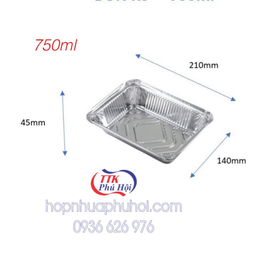 Hộp nhôm đựng thực phẩm 750ml