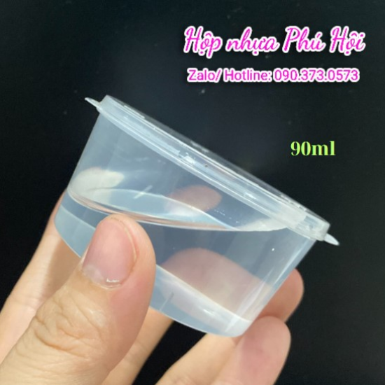 Hộp nhựa đựng nước chấm 90ml nắp liền 3oz