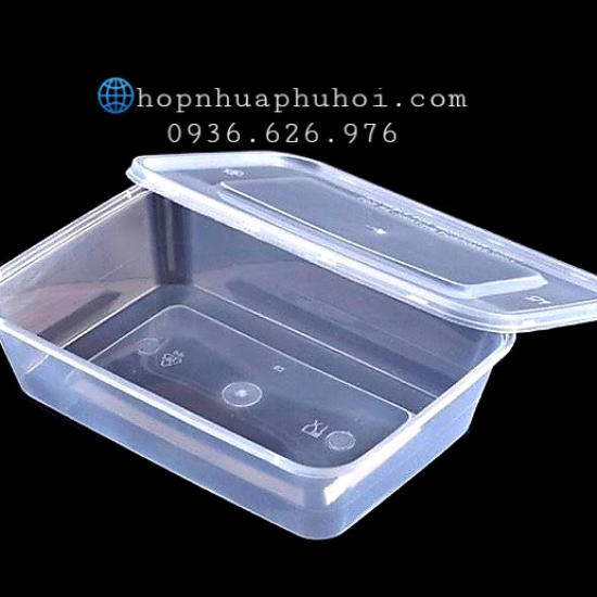 HỘP NHỰA TRONG CHỮ NHẬT 750ml
