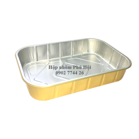 Hộp nhôm, khay nhôm màu vàng 1000ml