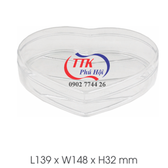 Hộp nhựa trái tim đựng bánh kẹo