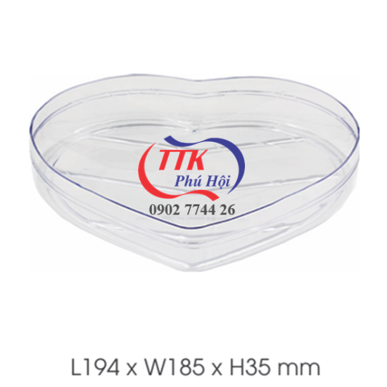 Hộp nhựa trái tim đựng mứt