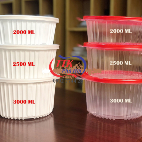 Hộp nhựa tròn đựng lẩu canh, cá, gà, vịt