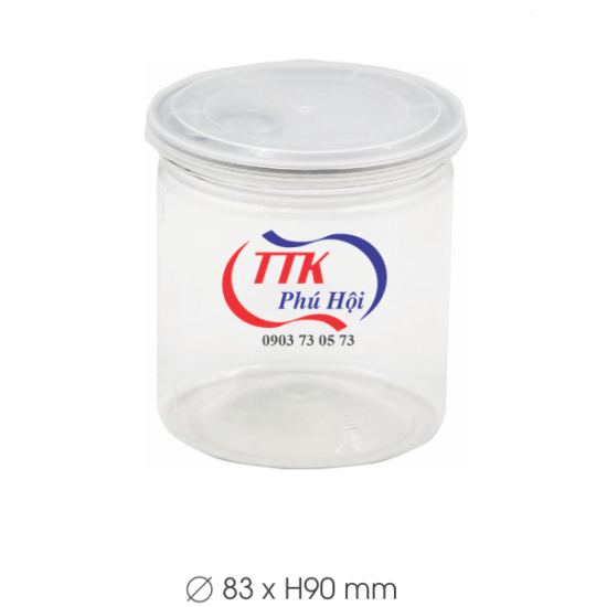 Hũ nhựa nắp nhôm xé đựng mứt dừa