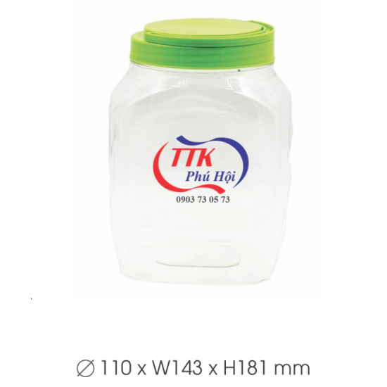 Hũ nhựa nắp nhựa đựng khô bò, khô gà
